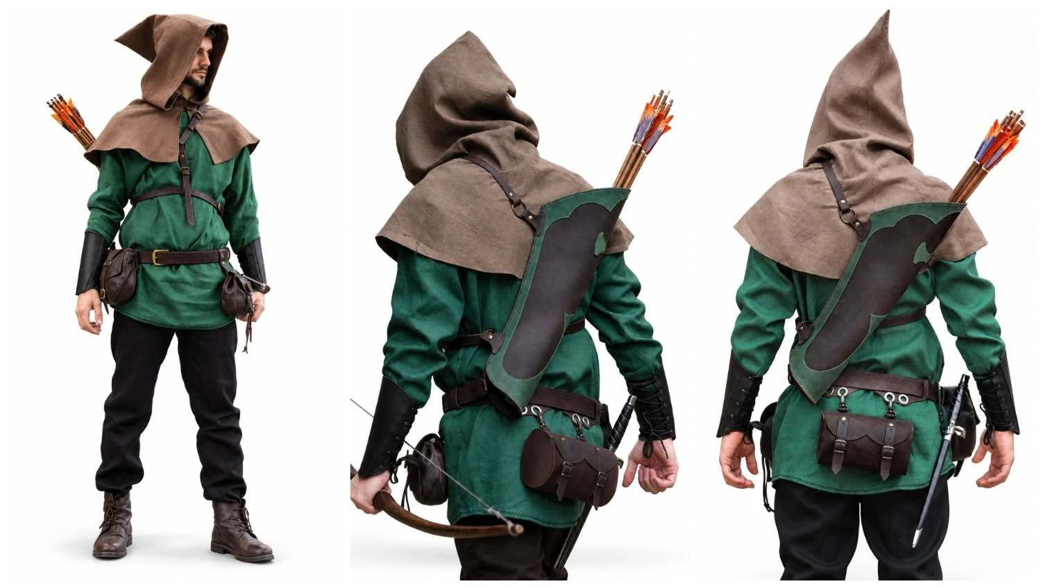 Men’s Robin Hood Costume Medieval Archer Outfit