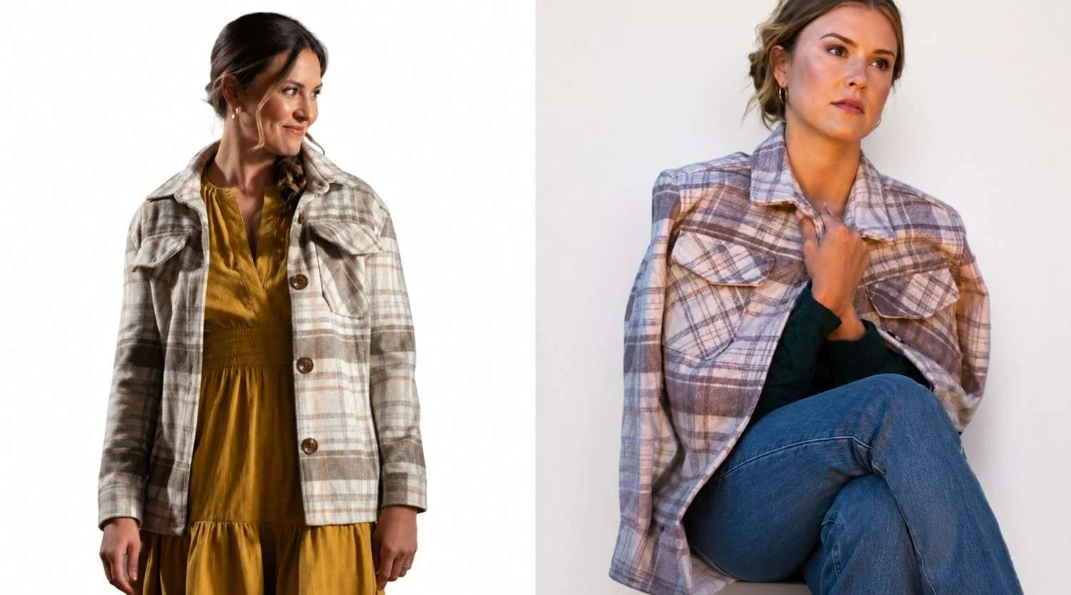 Suzanne Pereira Romance on the Ranch Beige Brown Plaid Jacket
