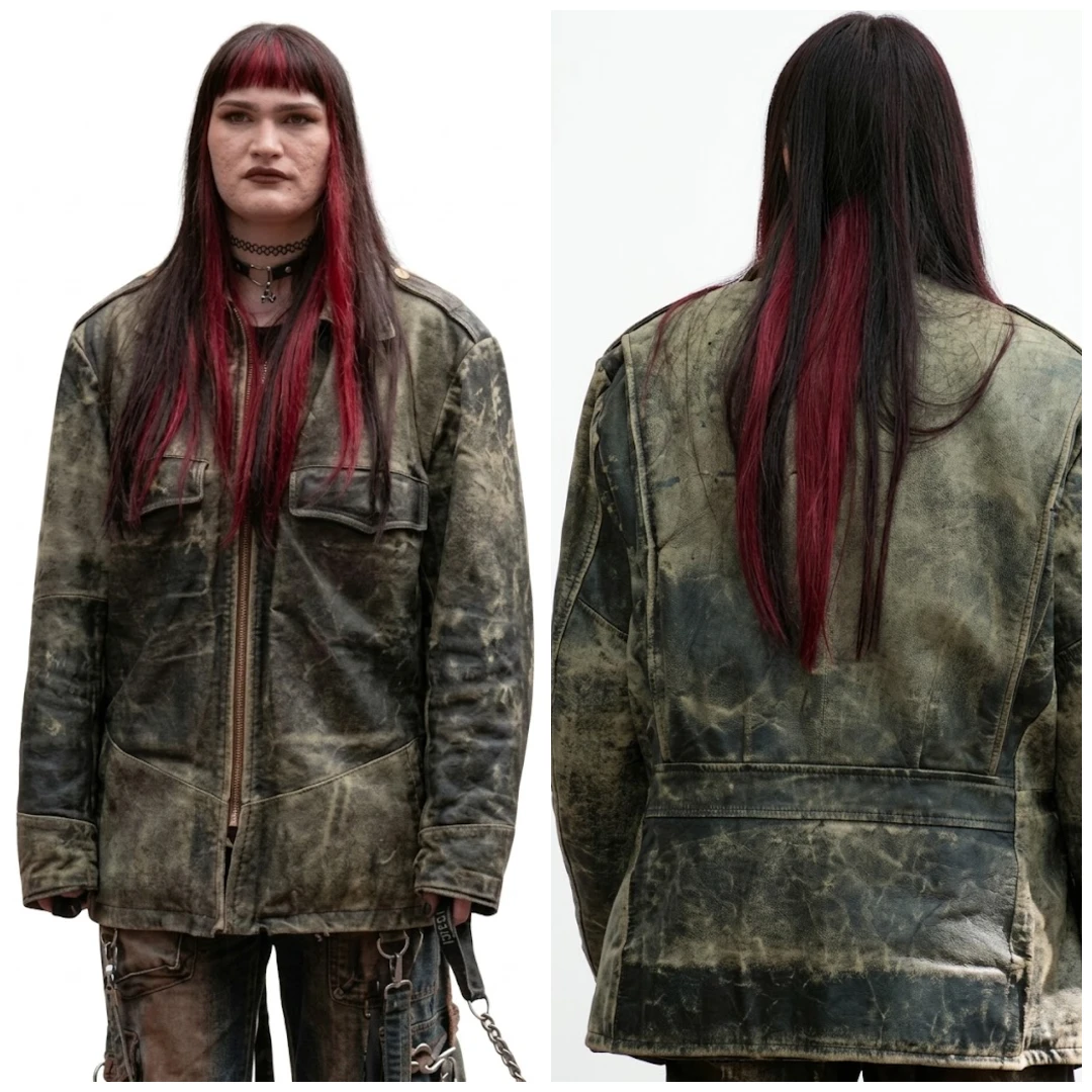 Roommates 2026 Ivy Wolk Distressed Brown Leather Jacket inspired by Ivy Wolk