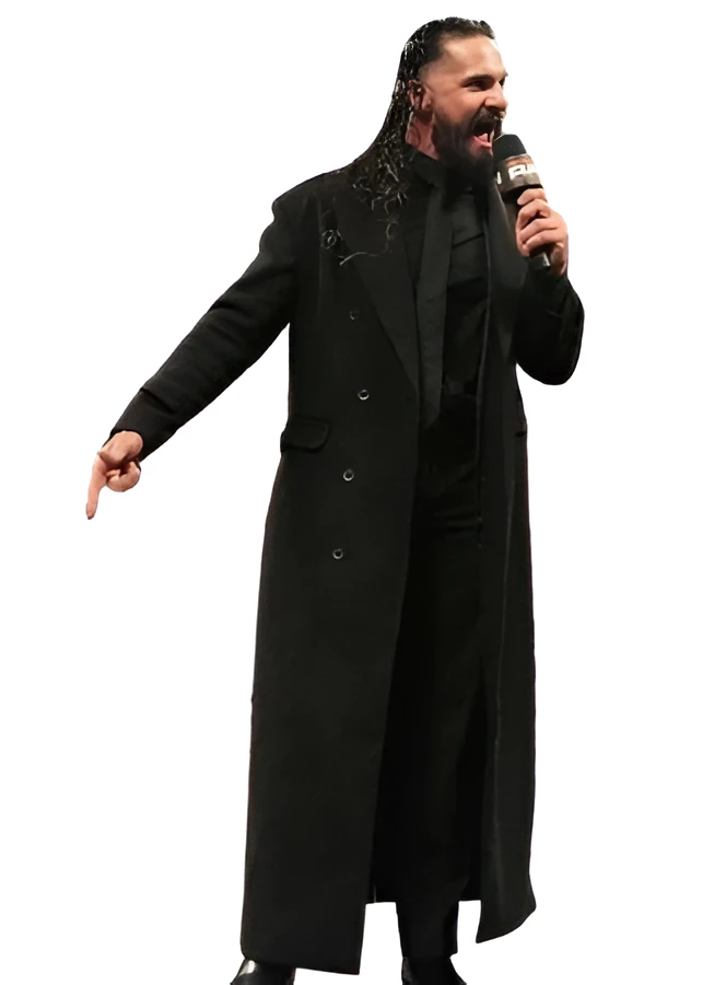 Seth Rollins Monday Night RAW Black Coat Front View