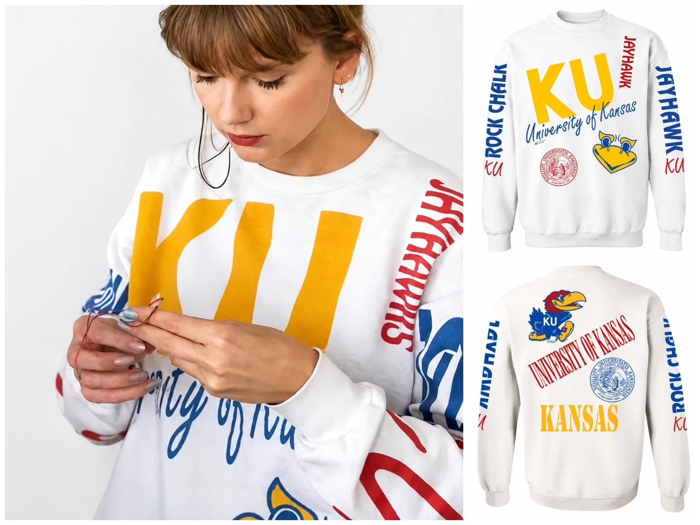 Taylor Swift Wearing KU University Of Kansas Sweatshirt