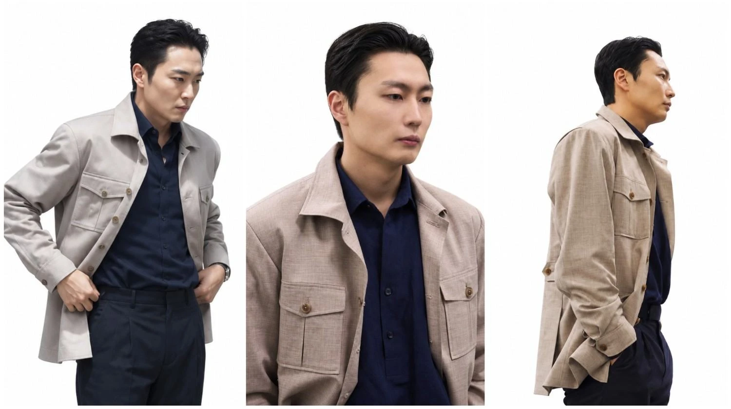 Tazza 4 2026 Byun Yo-han beige cotton jacket