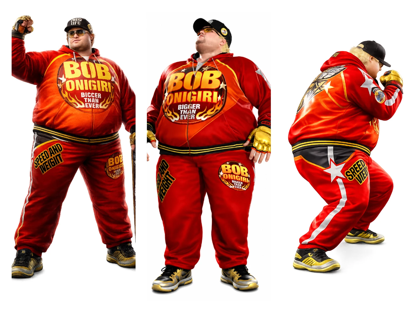 Tekken 8 Bob Onigiri Red Tracksuit Costume Front View