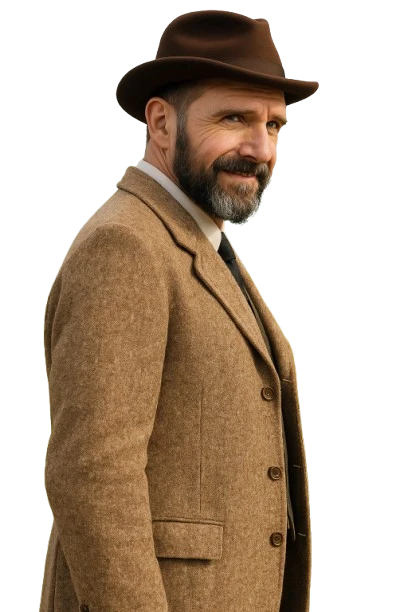 Ralph Fiennes Brown Coat