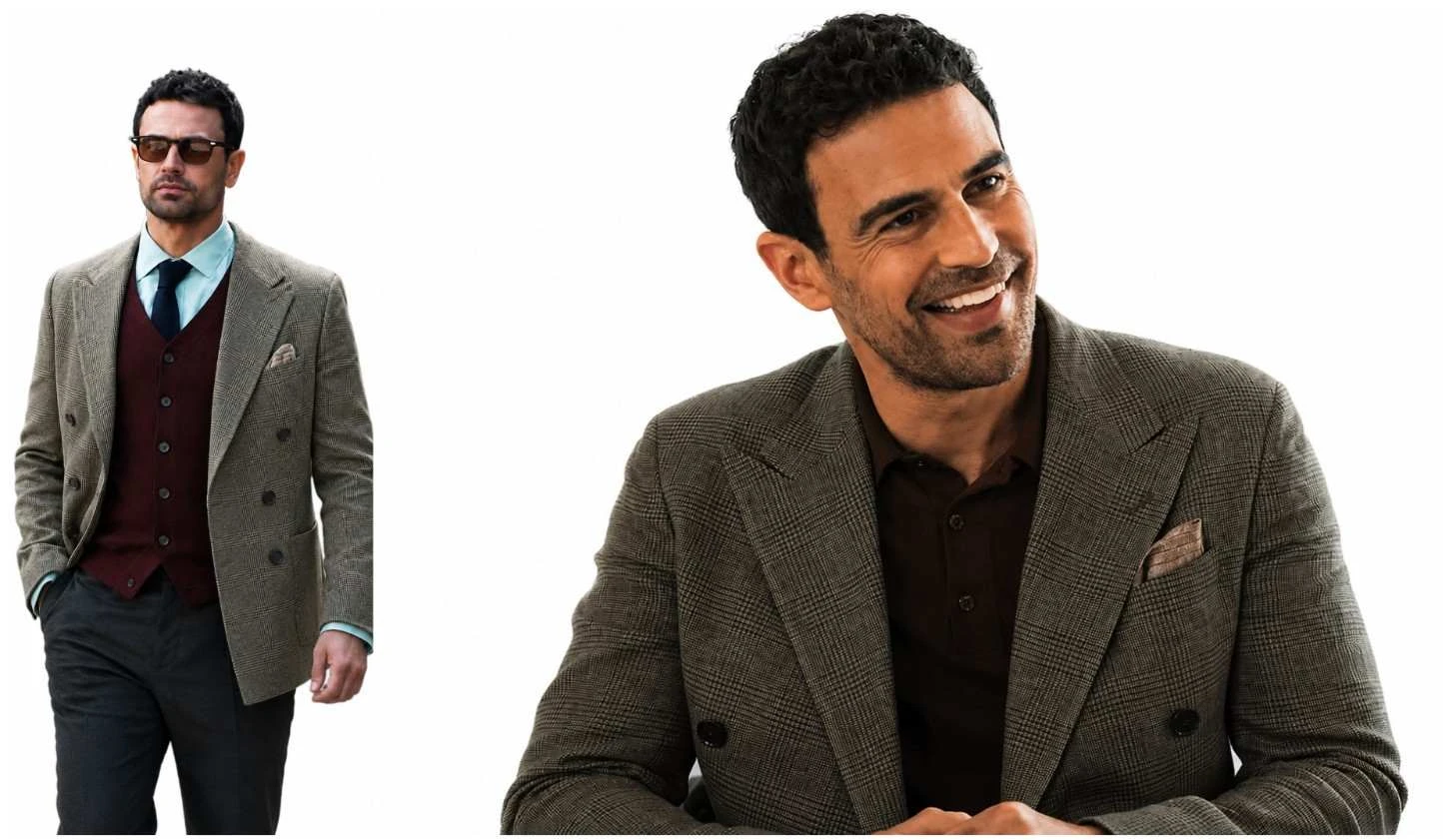 Theo James The Gentlemen Season 2 Olive Grey Check Blazer