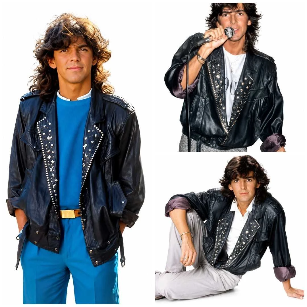 Thomas Anders Black Studded Leather Jacket