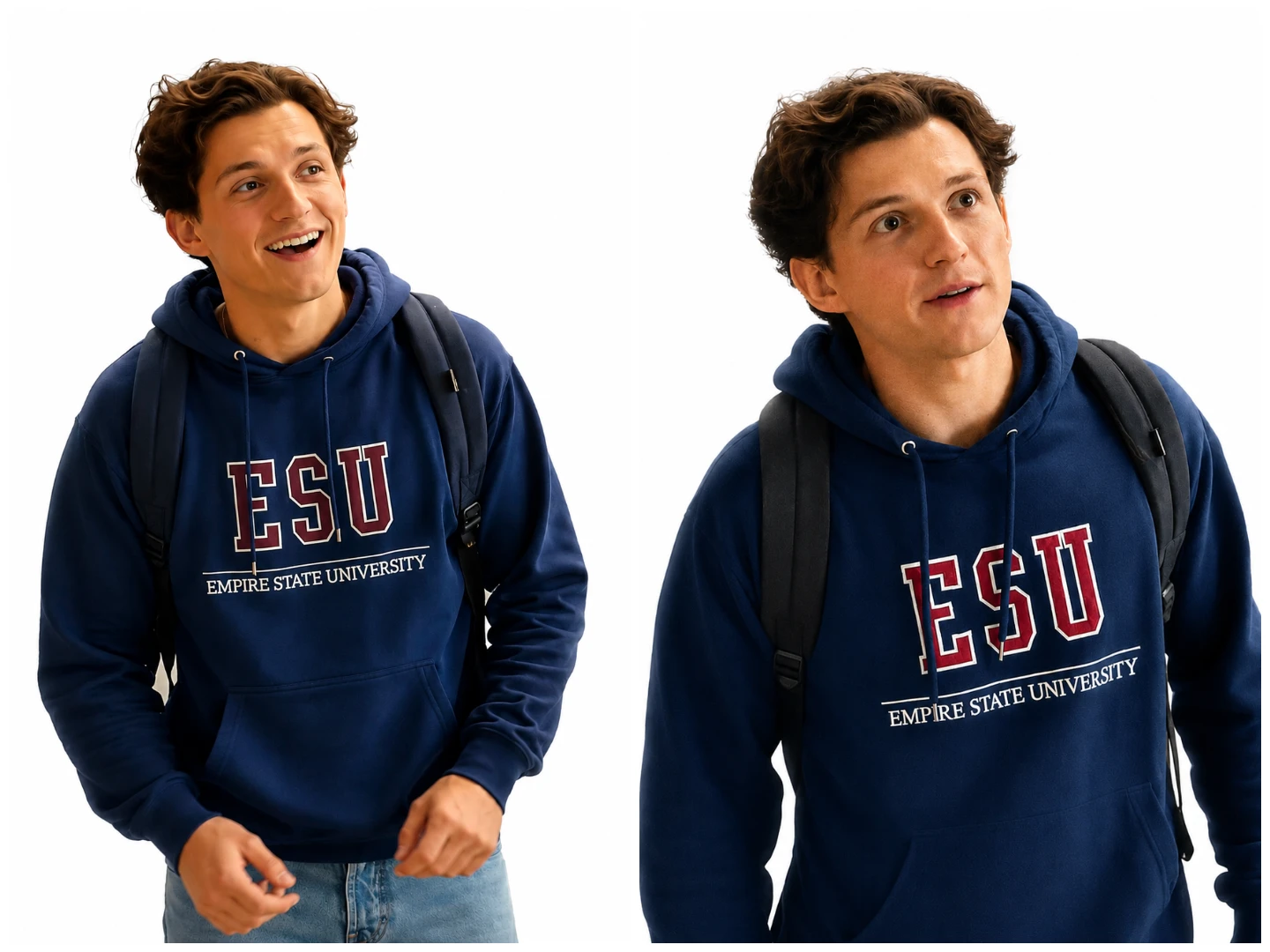 Tom Holland Spider Man Brand New Day ESU Navy Blue Hoodie Front View