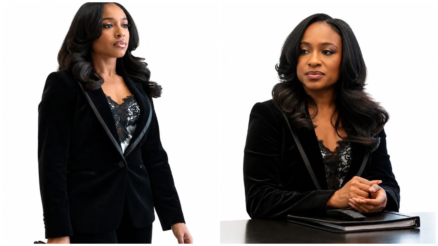 Taylor Polidore Williams Black Blazer Beauty in Black Season 2