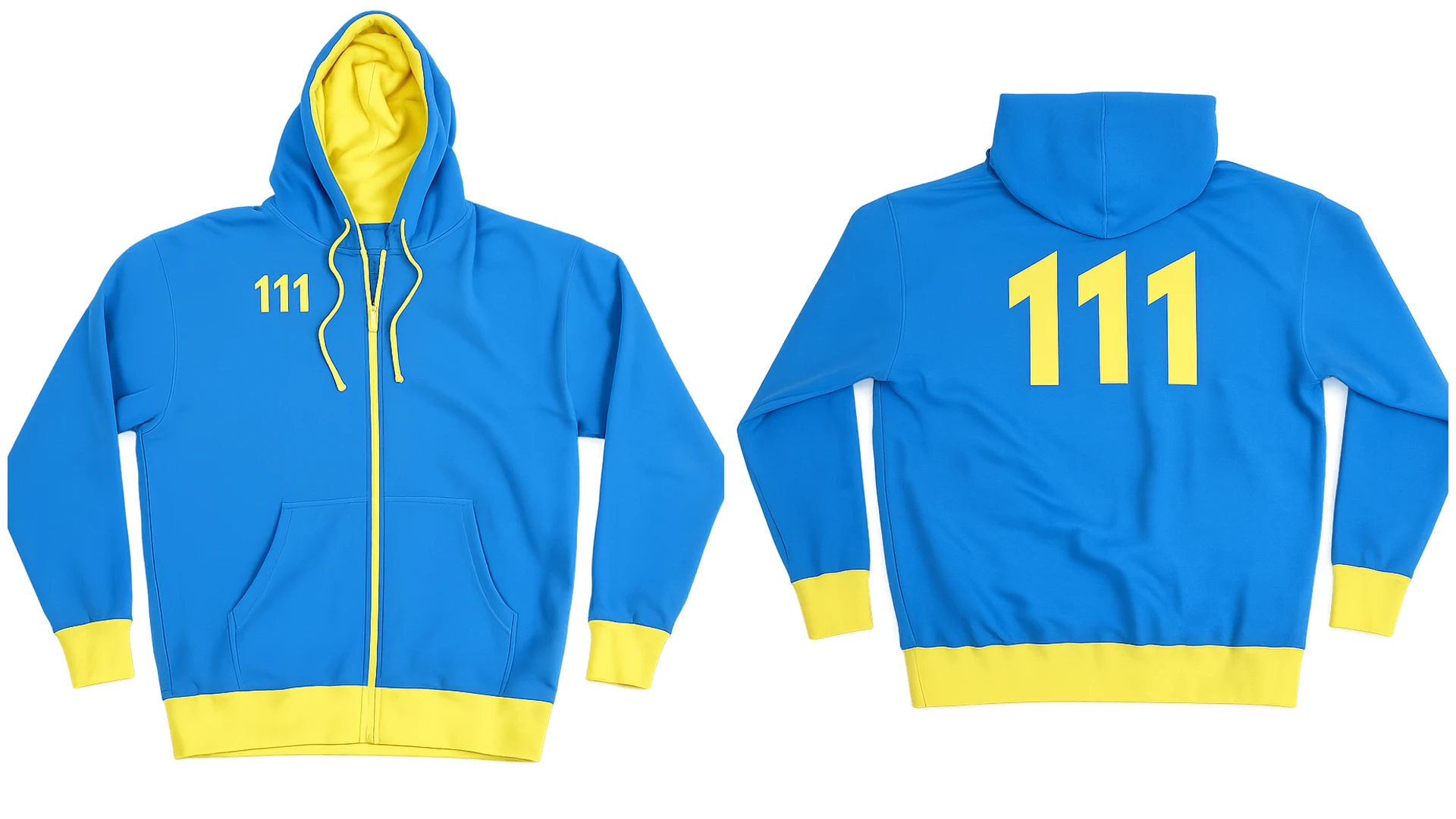 Vault 111 Fallout 4 Blue Hoodie Front View