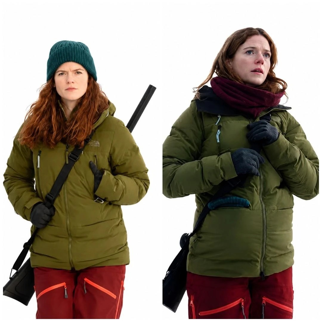 Rose Leslie Vigil Season 3 Olive Green Puffer Jacket
