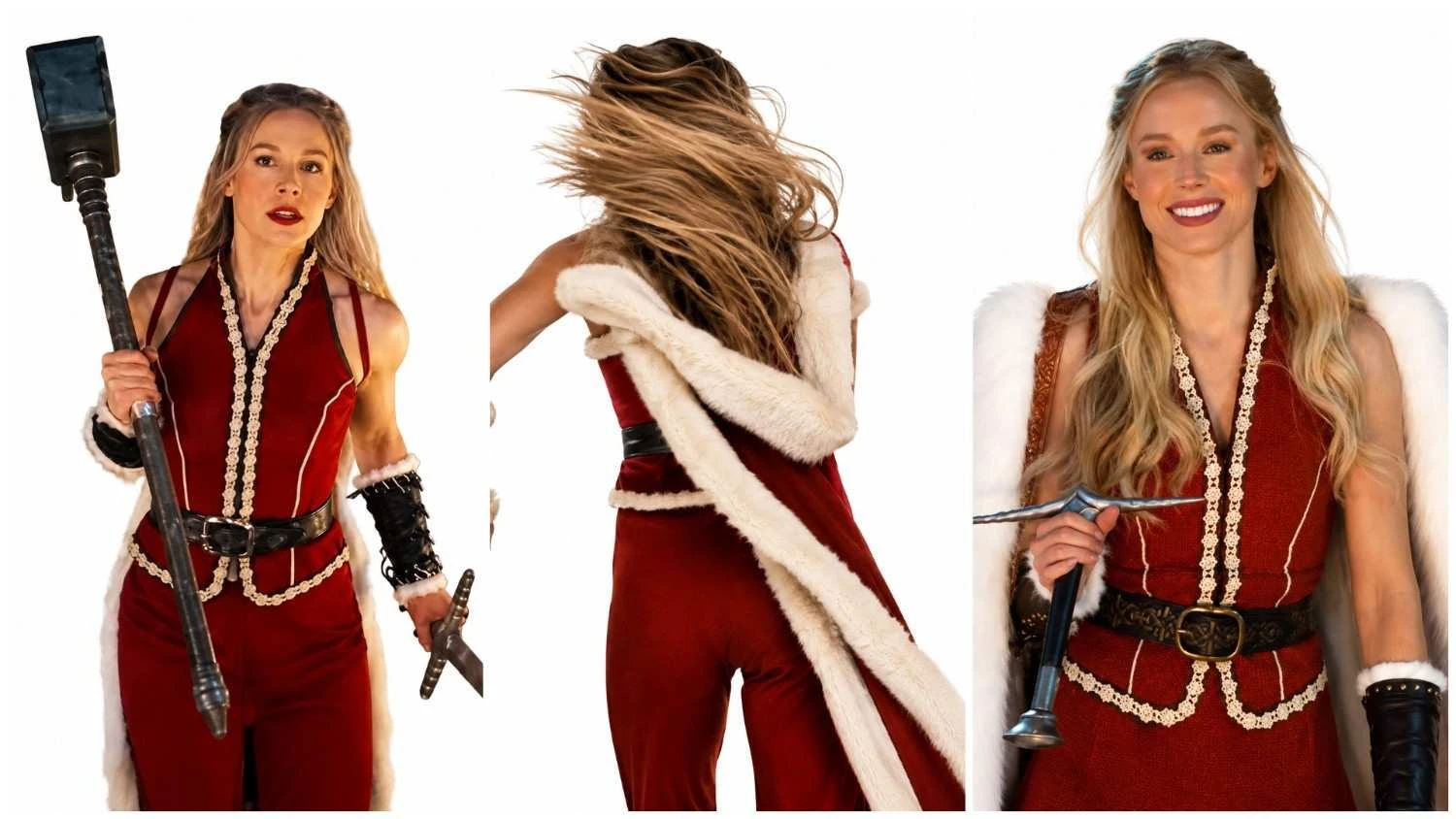 Kristen Bell Violent Night 2 Red Wool Costume Front View