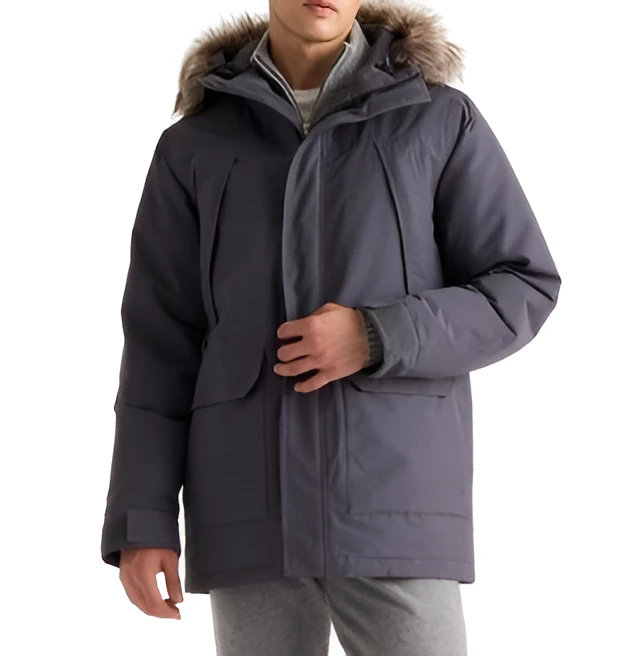 Winter Parka Jacket with Fur Hood Charcoal Grey Winter Parka Jacket with Fur Hood Charcoal Grey