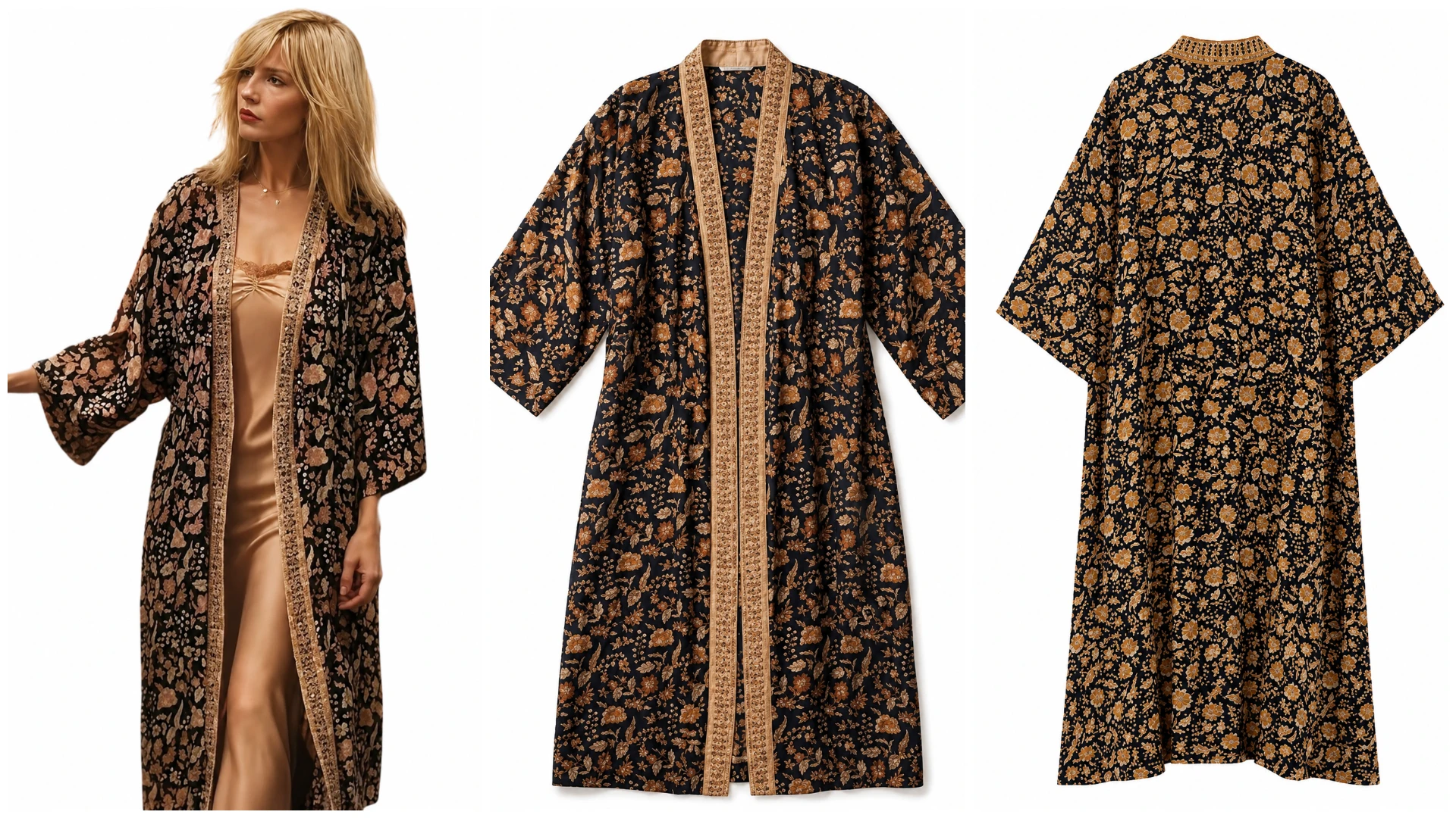 Yellowstone Beth Dutton Floral Kimono Robe worn by Kelly Reilly