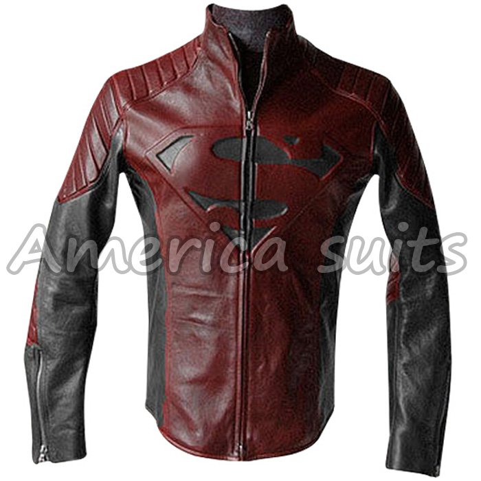 Superman Smallville Maroon Leather Jacket superman-red-leather-jacket