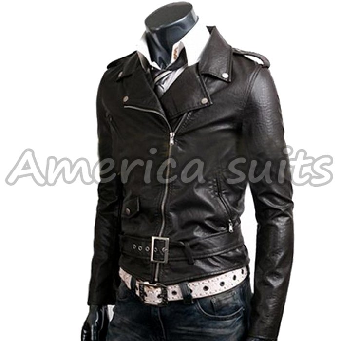 hot-black-belted -rider-slimfit-leather-jacket
