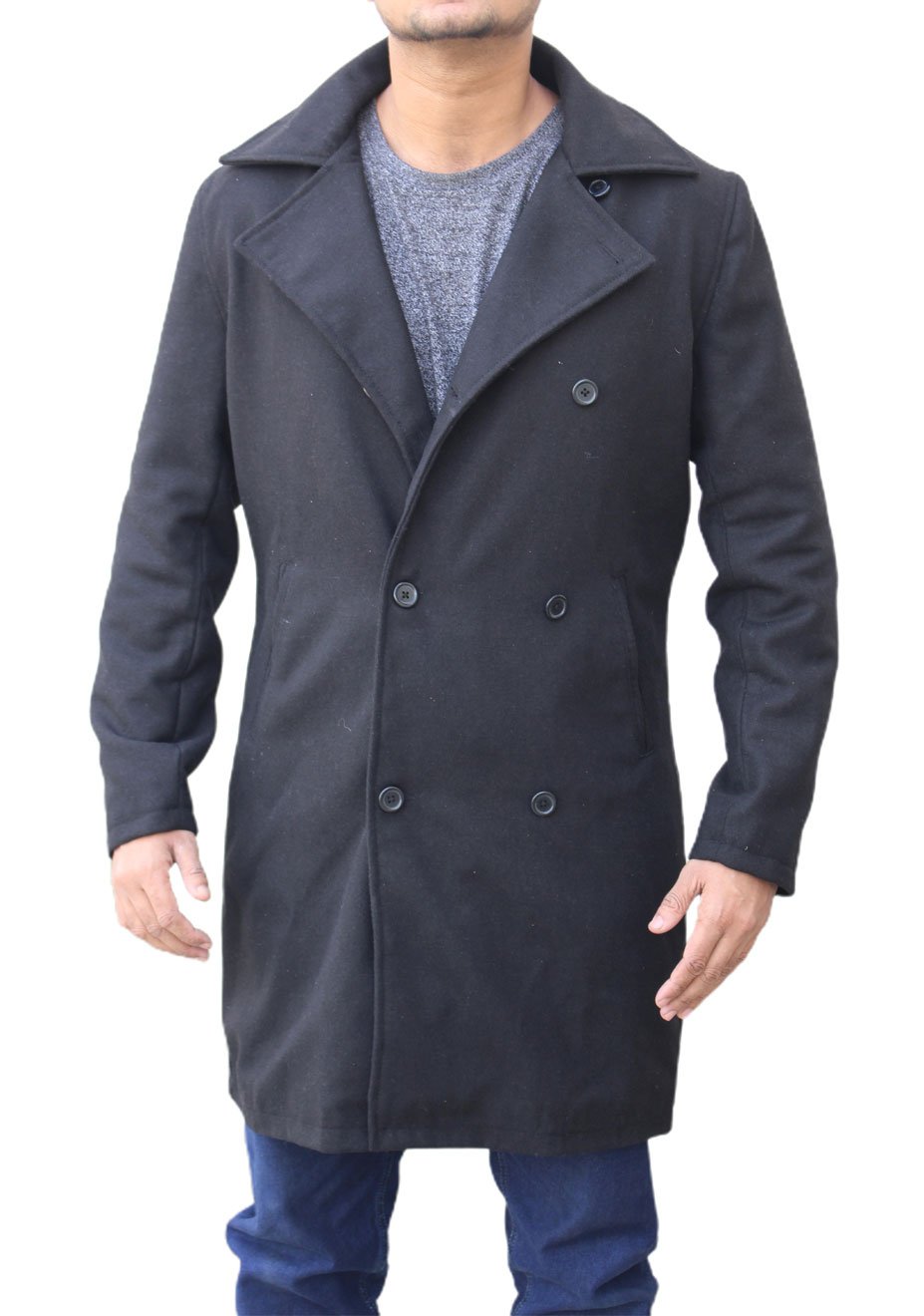 Yellowstone Ryan Pea Coat Ian-Bohen-Yellowstone-Ryan-Wool-Pea-Coat