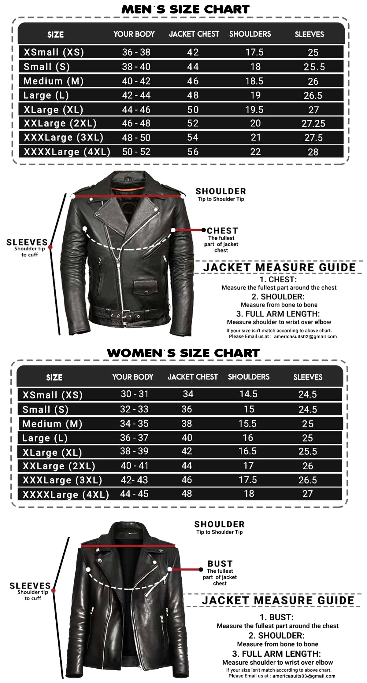 Size Chart | America Suits