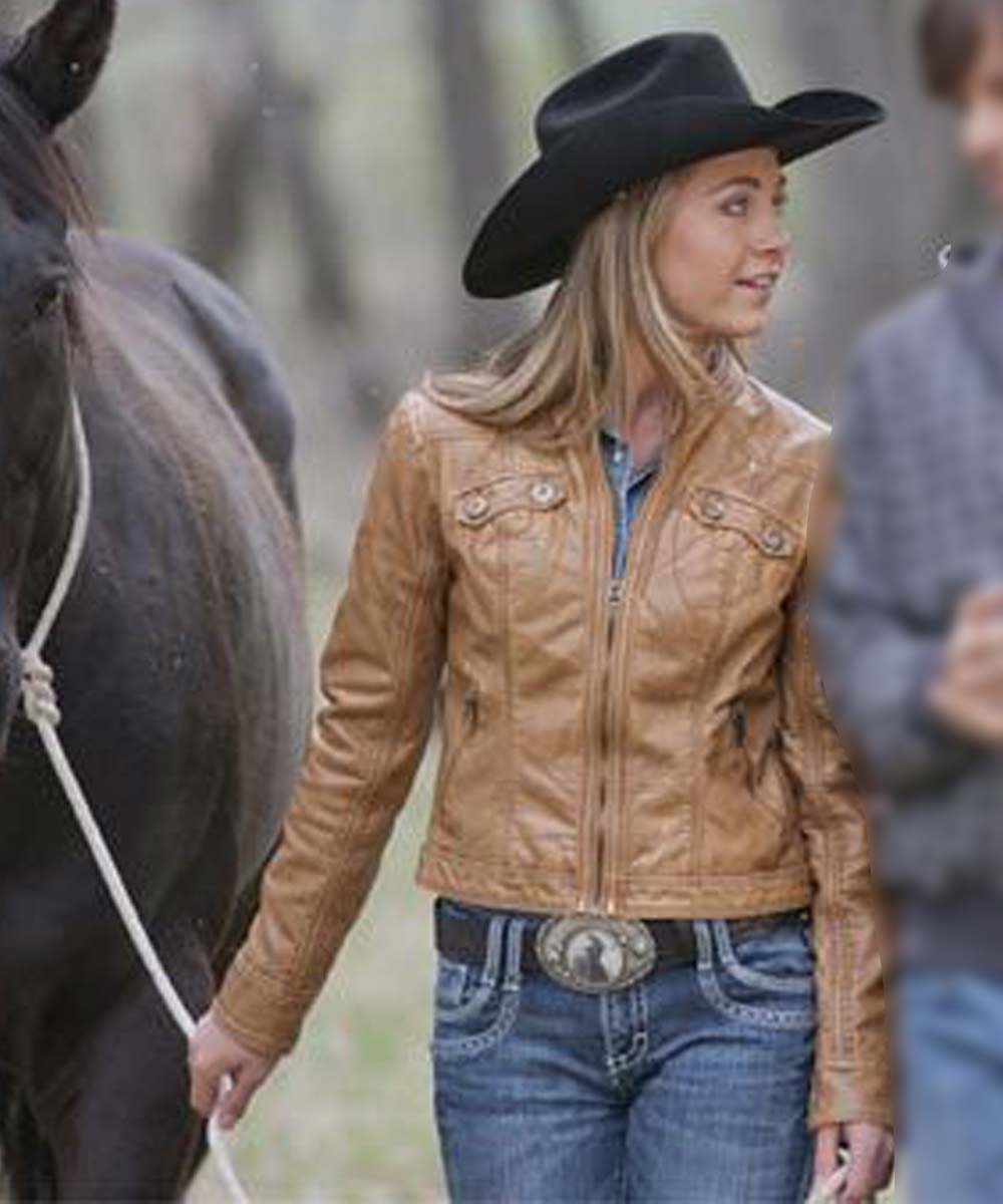 Amy Fleming Heartland Leather Jacket Heartland-Amber-Marshall-Leather-Jacket