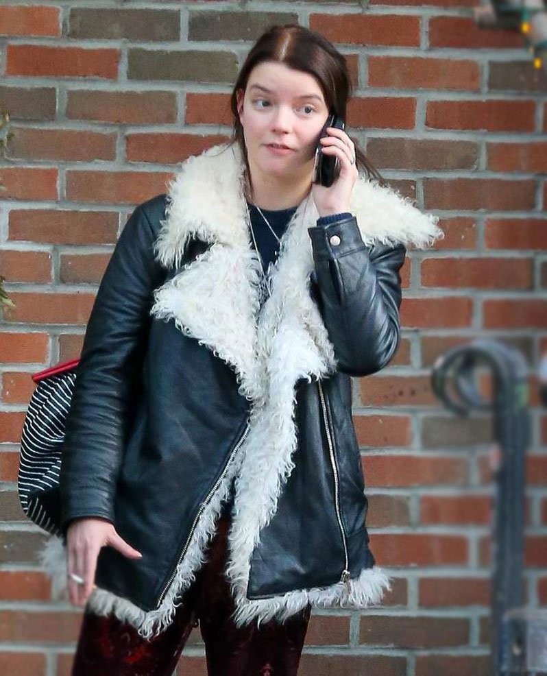 white leather fur jacket