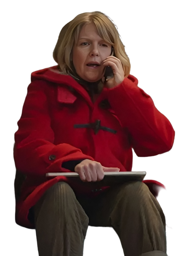 Ashley Jensen Man Vs Baby Red Wool Coat Ashley Jensen Man Vs Baby Red Wool Coat