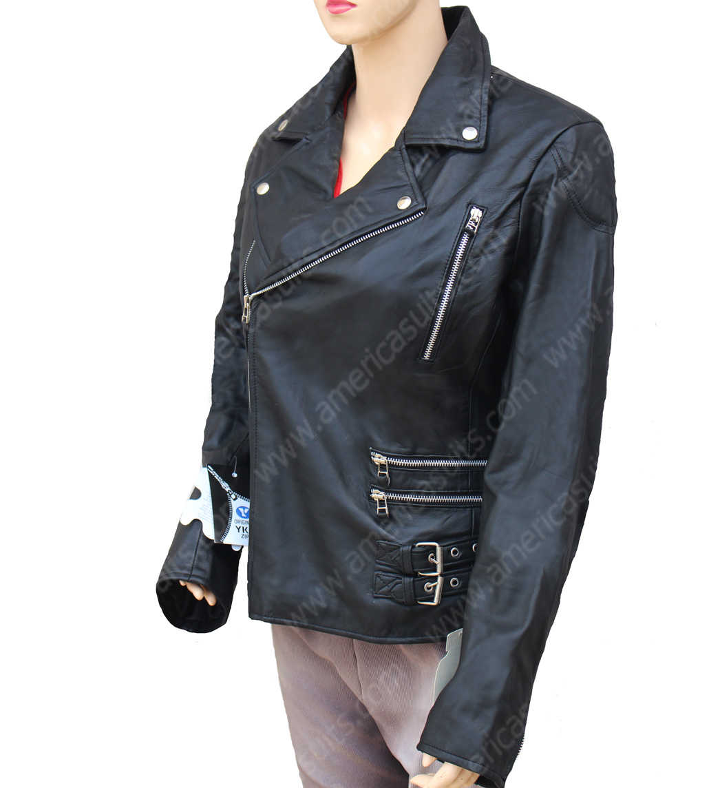 black bella pu biker jacket