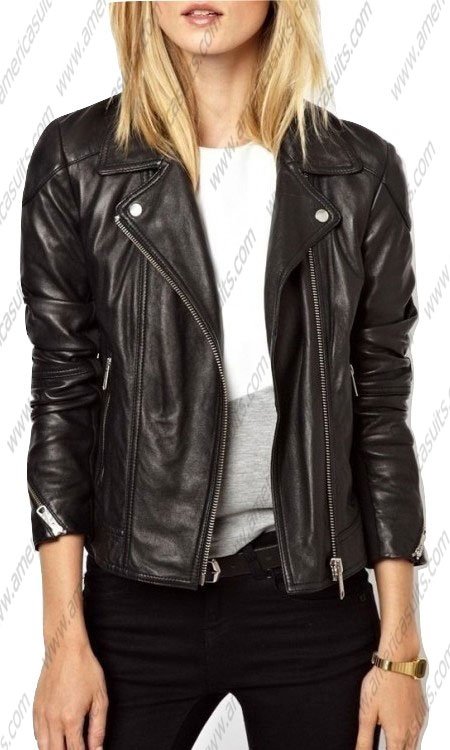 frill leather jacket