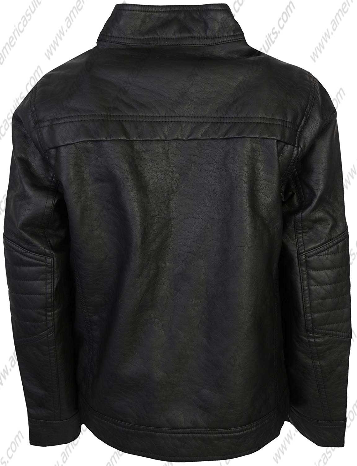 Boys Officer Black Leather Jacket Boy's-Faux-Leather-Officer-Jacket