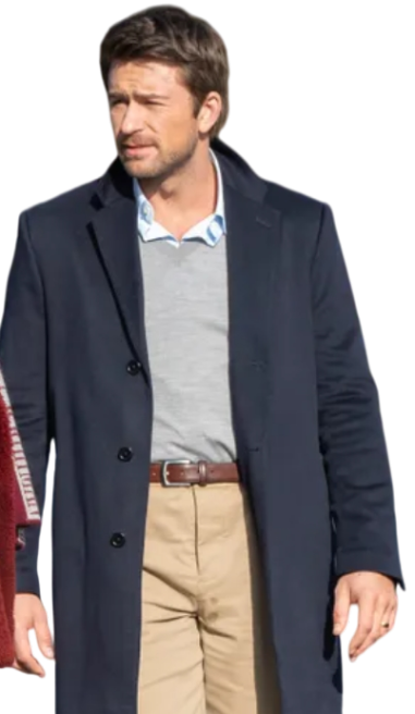 Brandon Sklenar The Housemaid 2025 Blue Coat