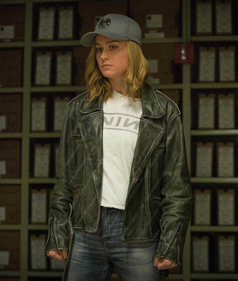 captain marvel faux leather jacket