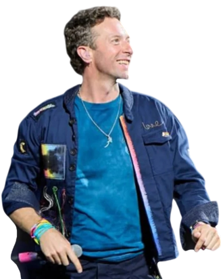Chris Martin Coldplay Concert Blue Jacket