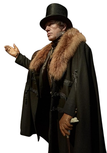 Christoph Waltz Black Shearling Cloak