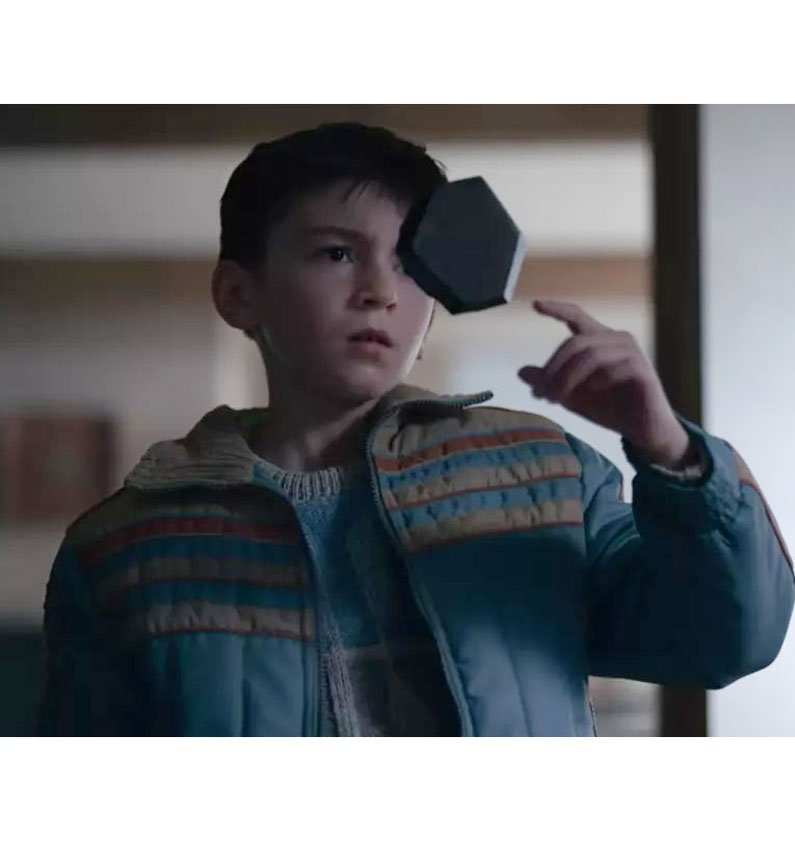 Duncan Joiner Tales From The Loop Cole Blue Bomber Jacket Duncan Joiner Tales From The Loop Cole Blue Bomber Jacket