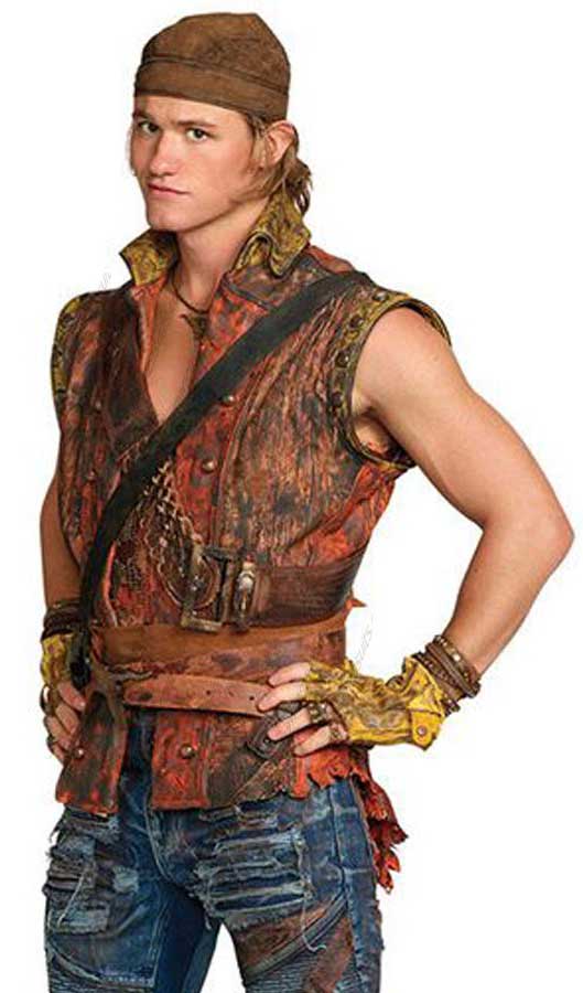 Descendants 2 Dylan Playfair Leather Vest Gil-Descendants-leather-Brown-Vest
