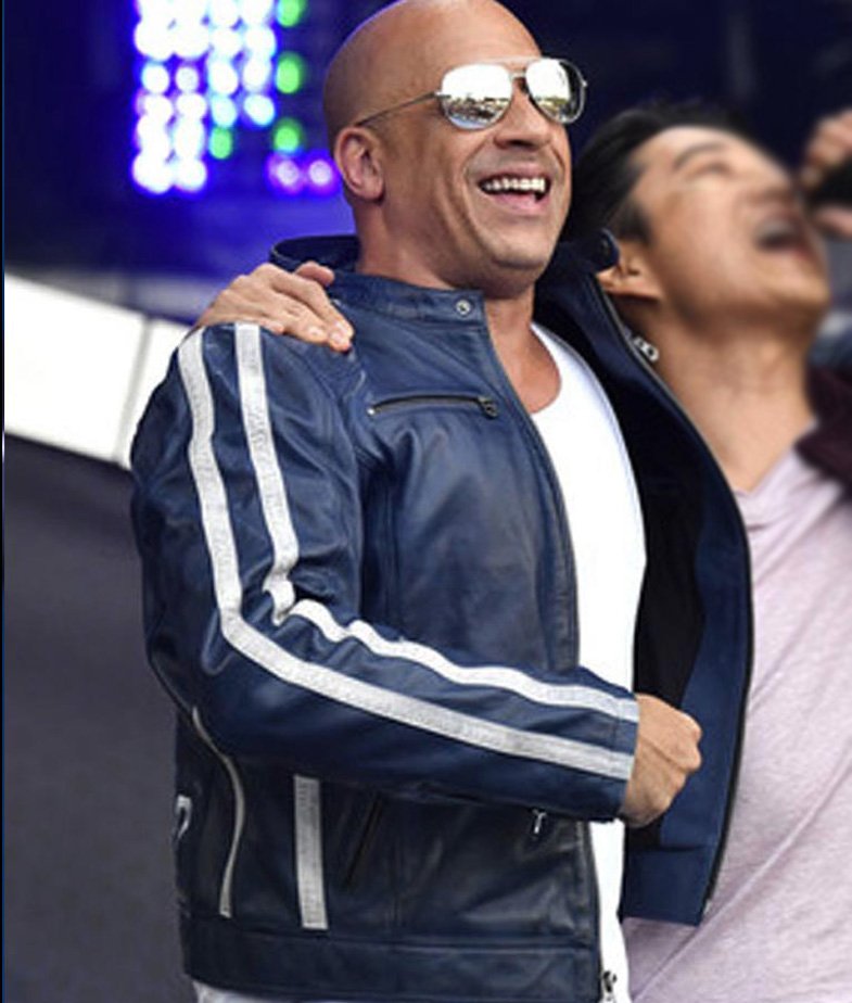 FF9 Vin Diesel Blue Leather Jacket FF9 Vin Diesel Blue Leather Jacket