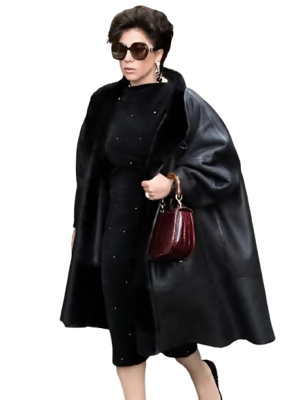 House of Gucci Lady Gaga Black Searling Trench Coat House of Gucci Lady Gaga Black Searling Trench Coat