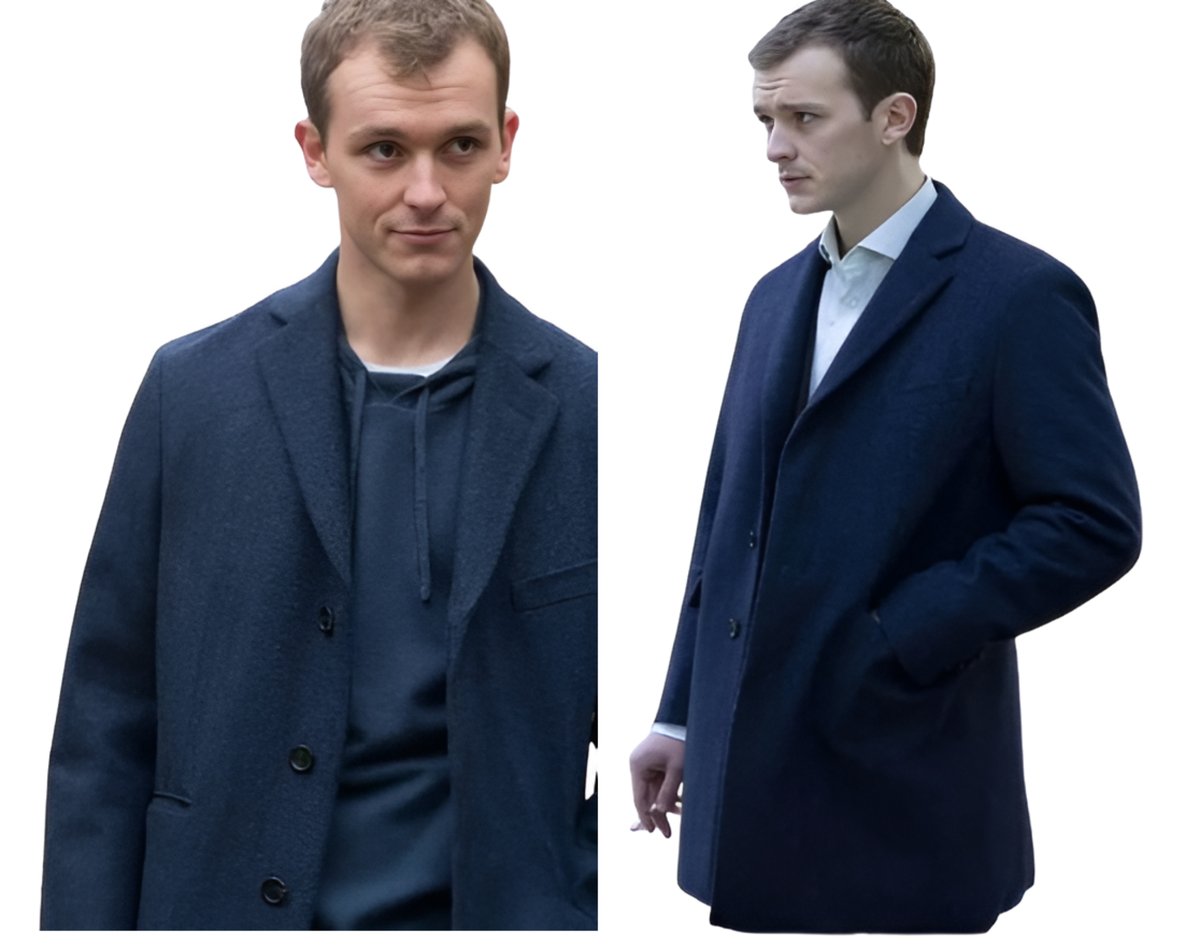 Industry Harry Lawtey Blue Wool Coat Industry Harry Lawtey Blue Wool Coat