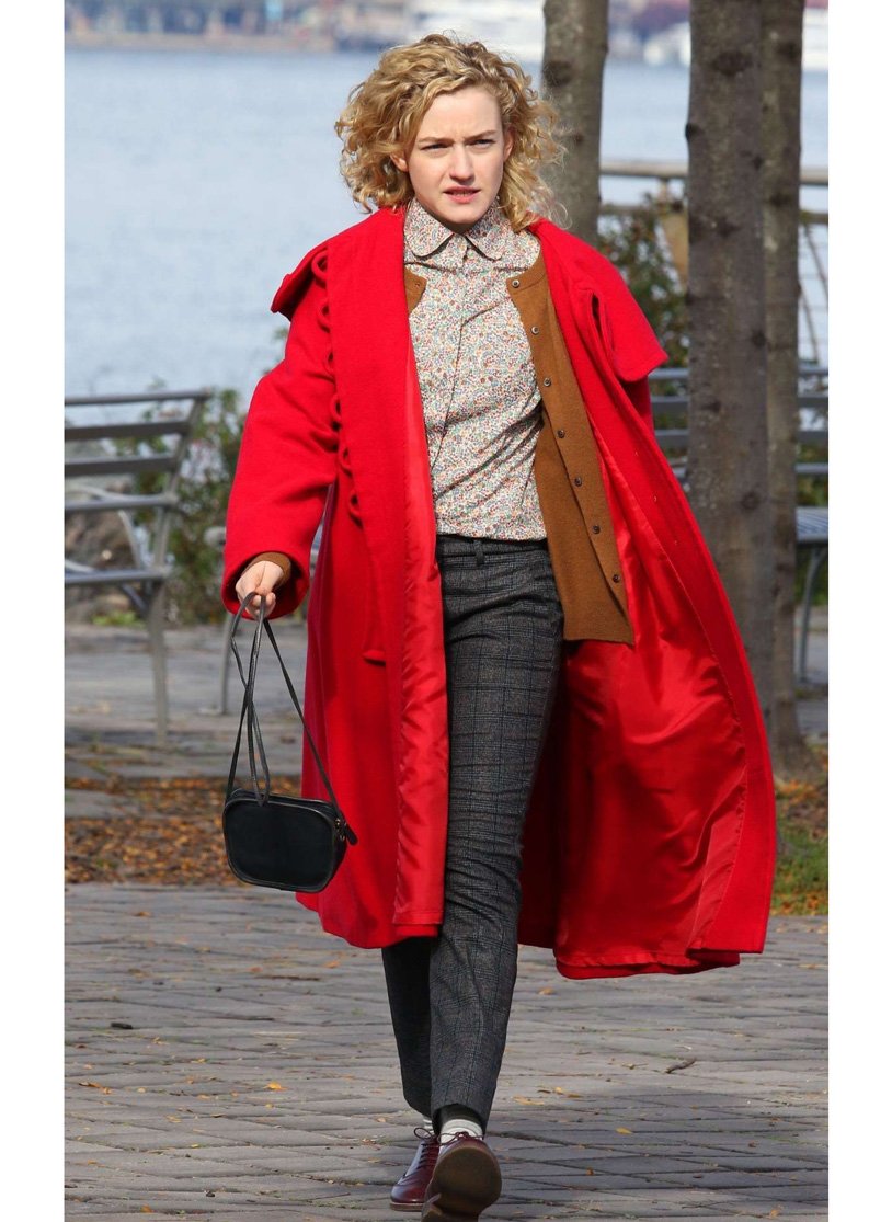 Julia Garner Modern Love Red Coat Julia-Garner-Modern-Love-Coat
