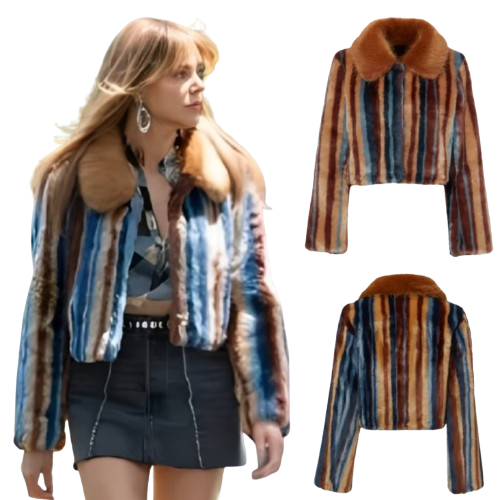 Kaitlin Olson High Potential Tv Series Morgan Blue Fur Jacket