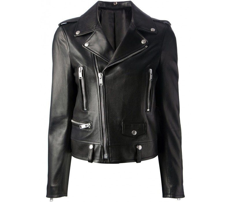 Kim Kardashian Slim Fit Black Biker Leather Jacket kim-kardashian-slim-fit-black-biker-leather-jacket
