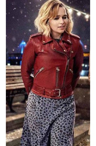 Emilia Clarke Last Christmas Red Jacket Motorcycle-Last-Christmas-Kate-Jacket