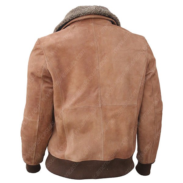Bomber Vintage Leather Jacket With Fur