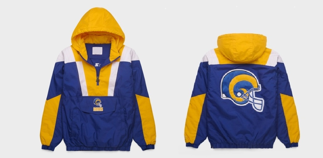 Los Angeles Rems Blue Yellow Pullover Los Angeles Rams Jacket, Rams Vintage Pullover, NFL Hooded Jacket, Blue Yellow Windbreaker, Rams Colorblock Jacket, Vintage NFL Jacket, Football Pullover Jacket, Rams Fan Apparel, Retro NFL Hoodie, Sports Streetwear Jacket, Lightweight Hooded Jacket, Unisex NFL Jacket, Rams Hoodie Jacket, Classic Football Jacket, American Football Apparel, Windbreaker Pullover, Rams Team Jacket, Vintage Sportswear, NFL Outerwear, Casual Sports Jacket