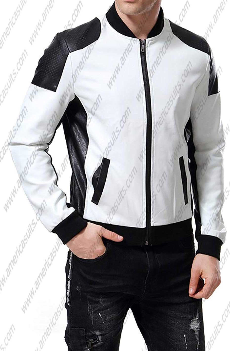 white color leather jacket