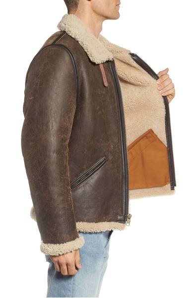 Vintage Brown Leather Shearling Jacket