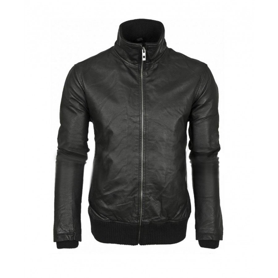Mens Black Leather Retro Bomber Jacket mens-black-leather-bomber-jacket-900x900