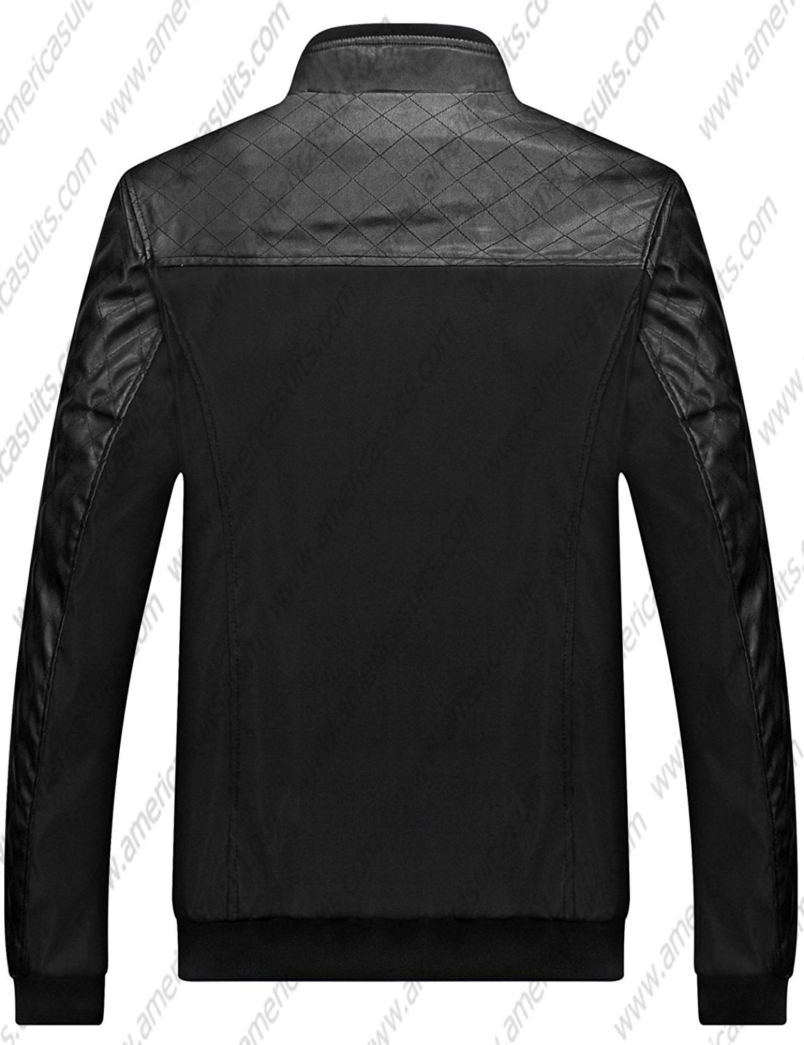 leather sleeve bomber jacket