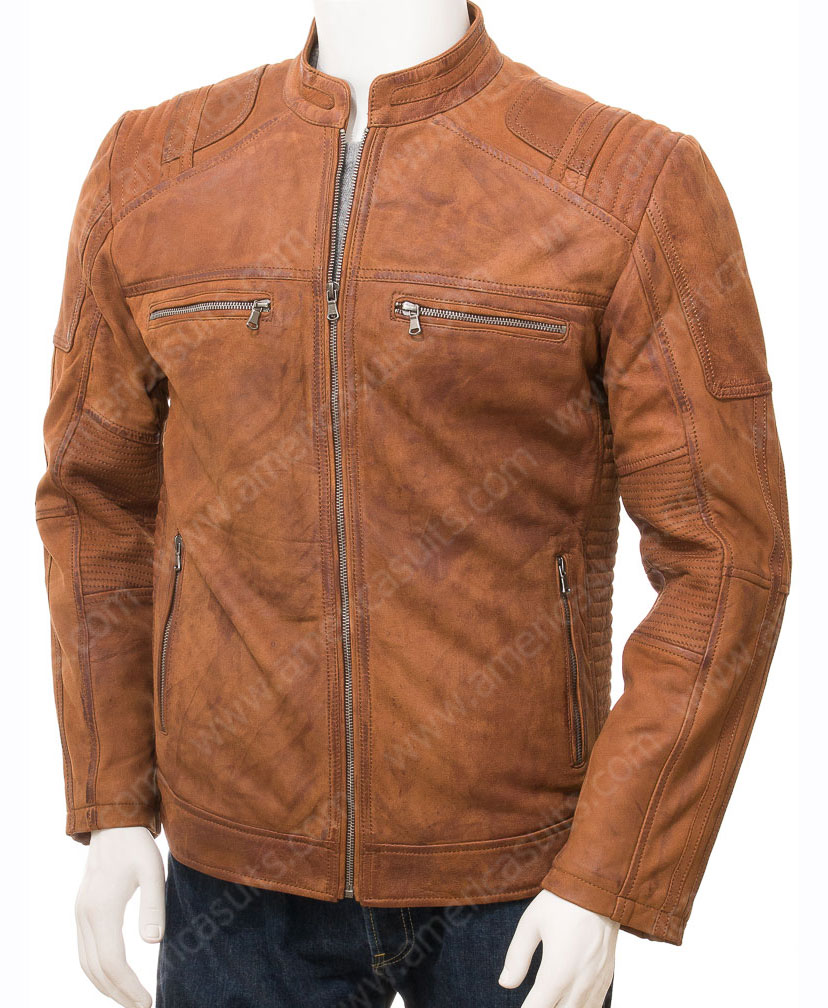 Mens Tan Leather Jacket (1) 