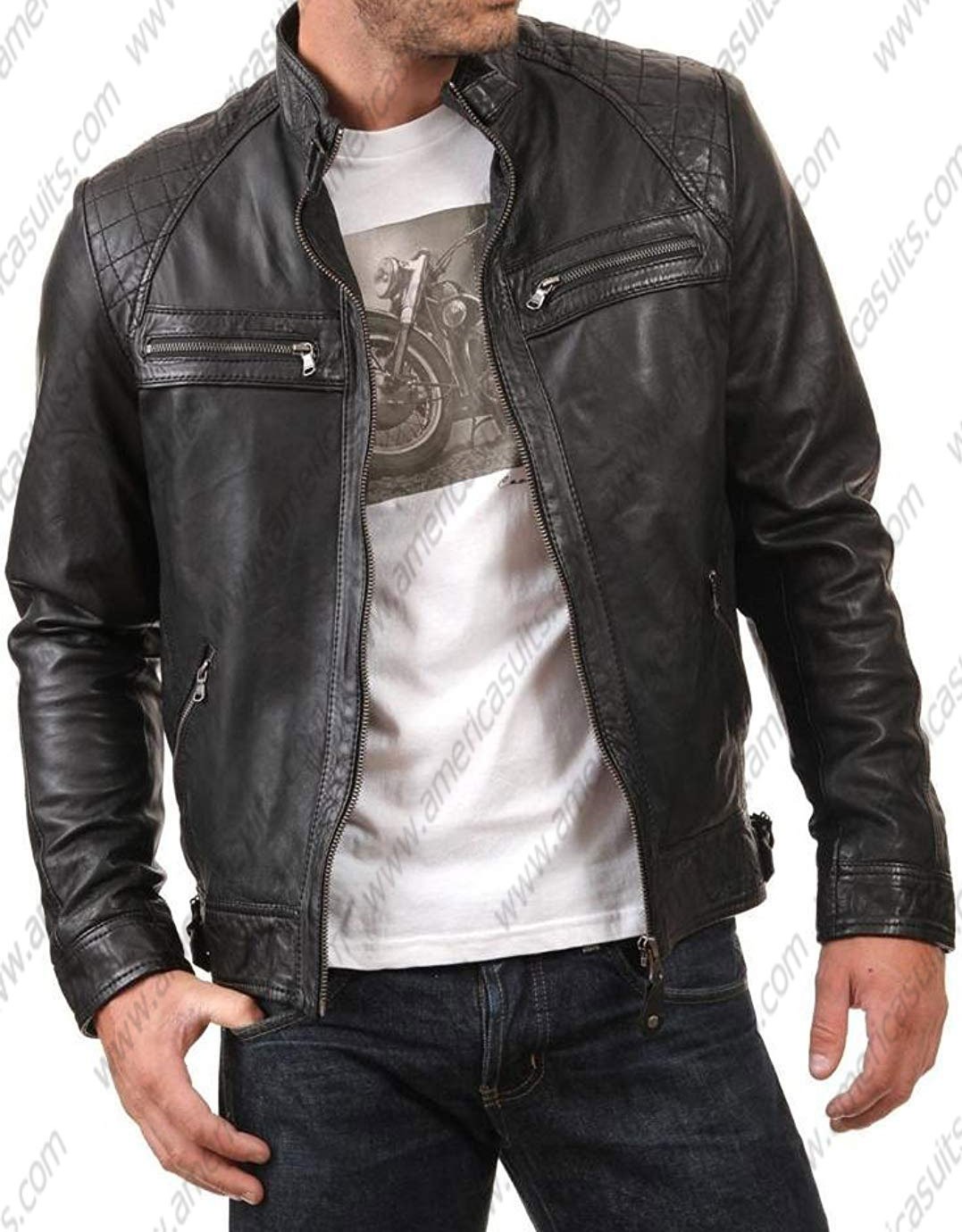 mens western leather jacket