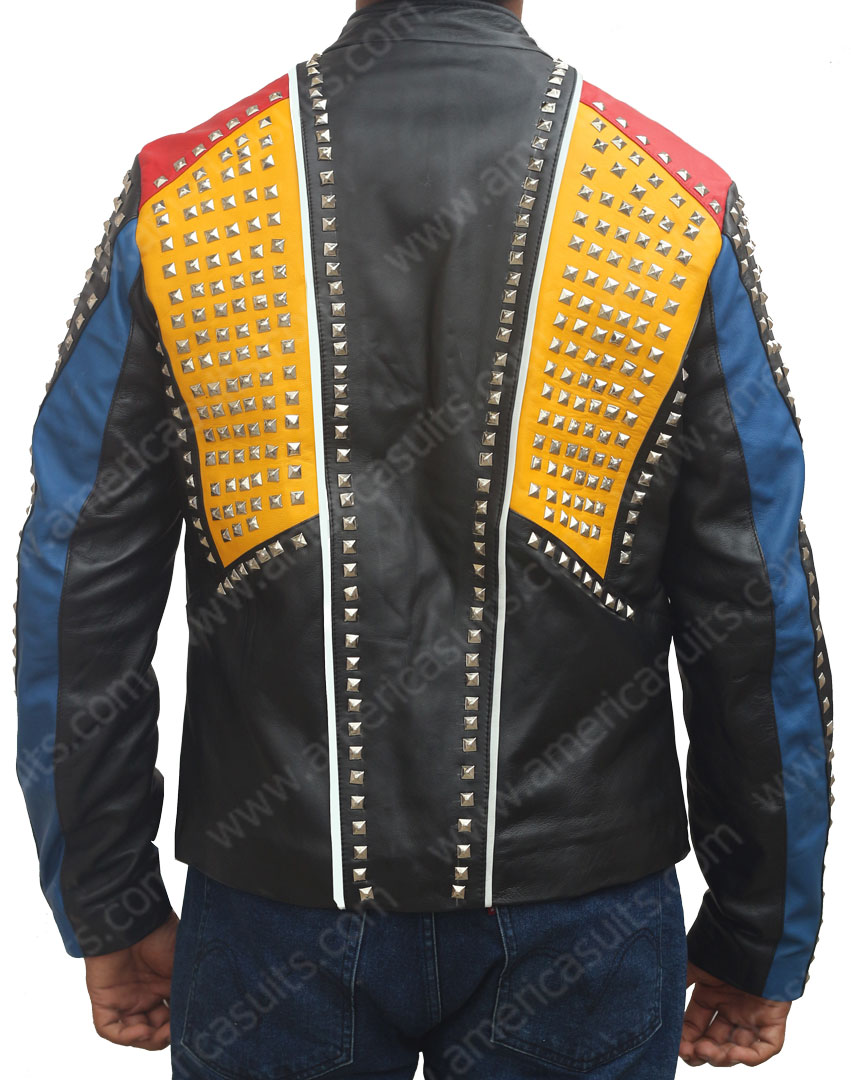 multicolor leather jacket