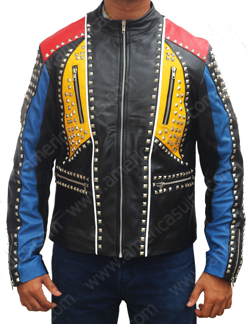 multicolor leather jacket